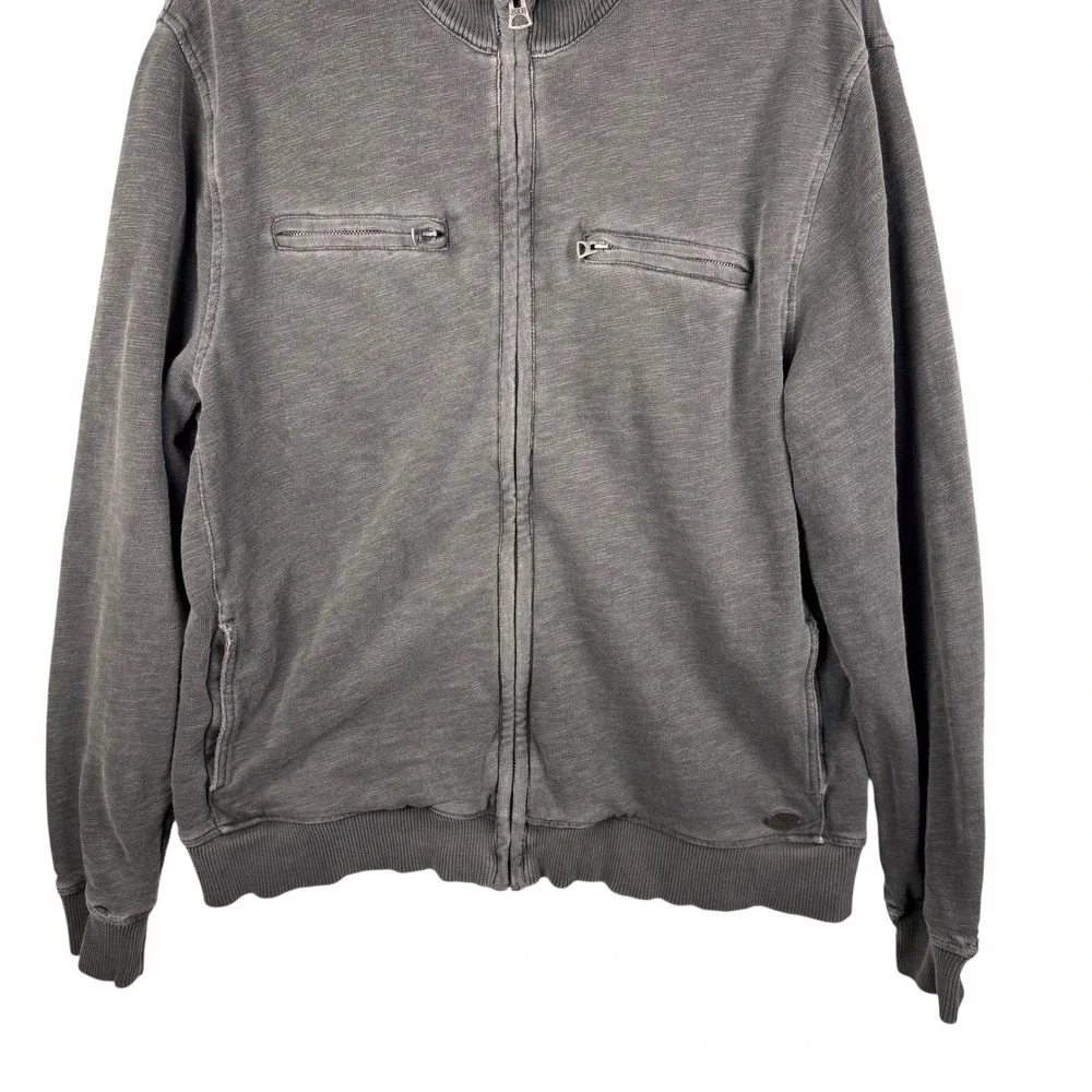 Lucky Brand Black Label Jacket Men's XL Full‎ Zip Bomber Style Gray